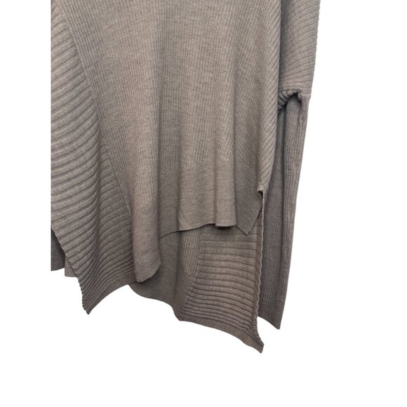 All Saints taupe Keld Olivo oversized V-neck asymmetrical sweater size L - Picture 9 of 14